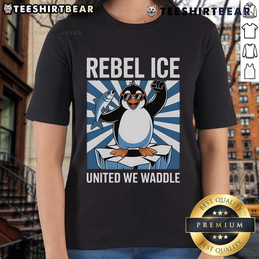 Top Rebel Ice United We Waddle Ladies Tee Top Rebel Ice United We Waddle Ladies Tee showcasing a stylish design perfect for casual wear and winter fun.