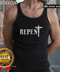 Top Repent Jesus Saves Religious Tank Top featuring a bold faith-inspired design for believers and casual wear.