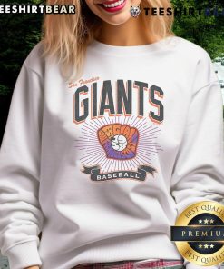Alt Text: Stylish San Francisco Giants City Connect Prime Play sweatshirt featuring team colors and logo, perfect for fans.