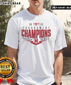 Alt Text: Top Scarlet Nebraska Huskers 2025 Big Ten Baseball Conference Tournament Champions Playoff Pitch T-Shirt design.