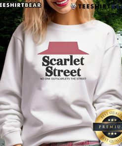 Top Scarlet Street No One Outscarlets The Street Sweatshirt in vibrant red, perfect for casual streetwear fashion.