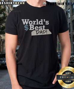Alt Text: Top Seattle Kraken World's Best Dad T-Shirt featuring team colors and logo, perfect gift for hockey-loving dads.
