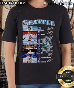 Seattle Mariners signature ladies tee featuring Andres Munoz, JP Crawford, and Julio Rodriguez for fans and collectors.
