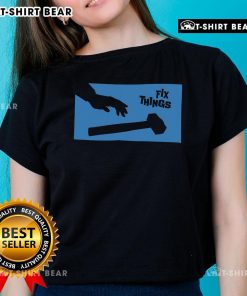 Top Sir Fix A Lot Fix Things Hammer Ladies Tee featuring a playful design for DIY enthusiasts and women who love tools.