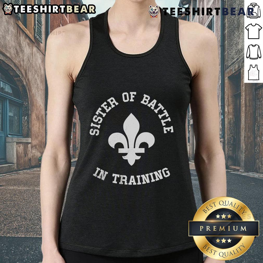 Top Sister Of Battle In Training Tank Top Top sister of battle in training wearing a stylish tank top, showcasing strength and determination in fitness.