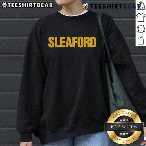Alt Text: Top Sleaford Mods Logo Sweatshirt featuring bold graphic design, perfect for fans of the British punk duo.