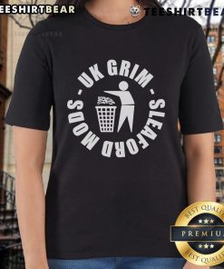 Alt Text: Top Sleaford Mods UK Grim Ladies Tee featuring bold graphic design and vibrant colors, perfect for casual wear.