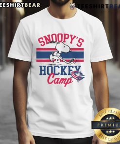 Top Snoopy Calgary Flames Camp Snoopy NHL T-shirt featuring Snoopy in team colors and logo, perfect for fans.