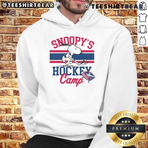 Top Snoopy Columbus Blue Jackets hoodie from Camp Snoopy, featuring NHL teams design for fans.