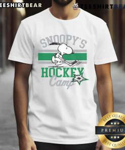 Top Snoopy Dallas Stars T-Shirt featuring Snoopy's Camp Snoopy design, perfect for NHL fans and collectors.