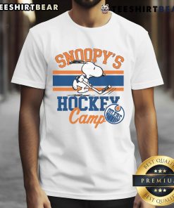 Top Snoopy Edmonton Oilers Camp Snoopy NHL All Teams T-Shirt featuring Snoopy in team colors and logo.