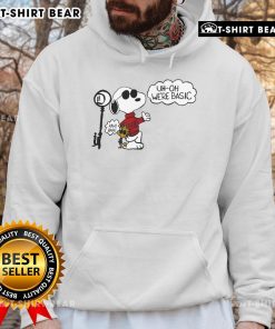 Top Snoopy Uh Oh We're Basic Hoodie featuring a playful Snoopy design, perfect for casual and stylish outfits.