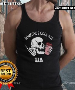 Cool auntie club skull skeleton tank top featuring a trendy design for stylish women. Perfect for casual summer outings.