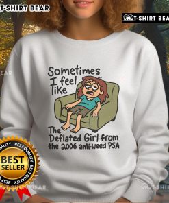 Deflated girl from 2006 anti-weed PSA sweatshirt design, capturing a unique blend of humor and social commentary.