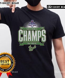 Alt Text: Top South Florida Bulls 2025 AAC Softball Conference Tournament Champions T-Shirt design featuring team colors and logo.