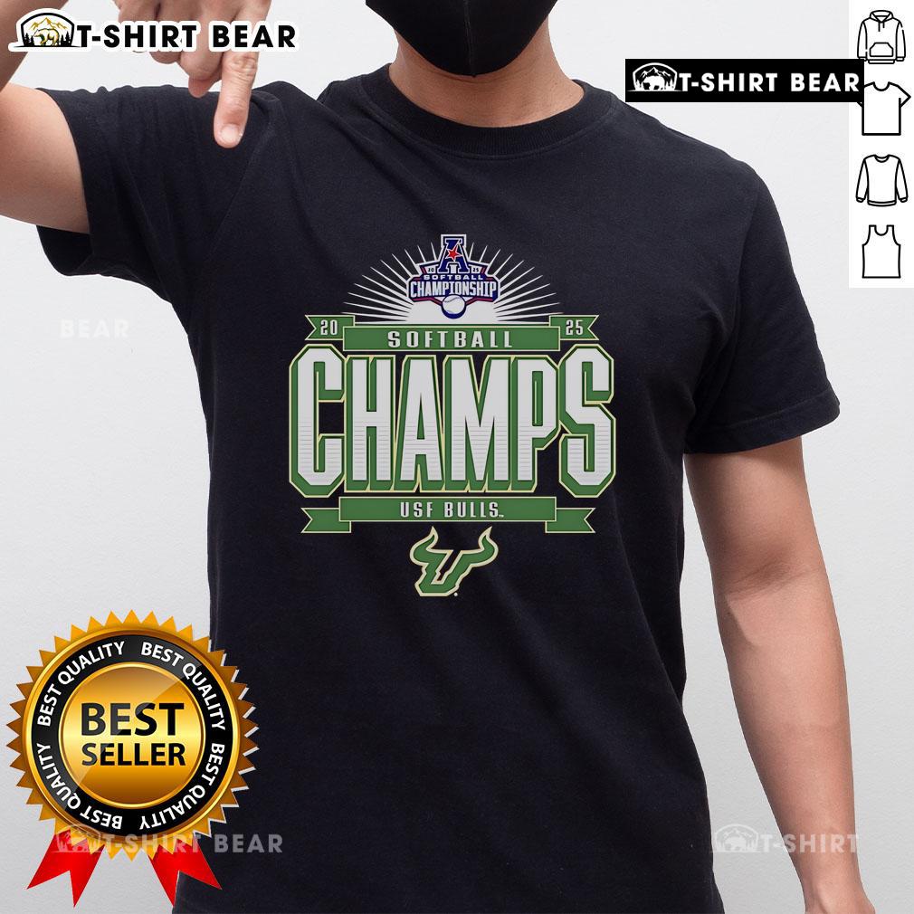 Top South Florida Bulls 2025 AAC Softball Conference Tournament Champions T-Shirt Alt Text: Top South Florida Bulls 2025 AAC Softball Conference Tournament Champions T-Shirt design featuring team colors and logo.