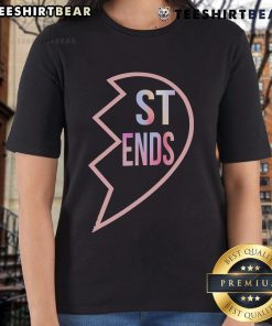Best Friends Matching Tees: 'Top-St-End-Bff-1-Heart-In-2' Ladies Shirts for BFFs - Perfect for Friends' Day!