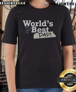 Alt Text: Top St. Louis Blues World's Best Dad Ladies Tee featuring team logo and stylish design for proud sports dads.