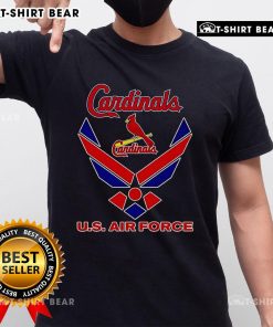 Top St Louis Cardinals US Air Force logo T-shirt featuring a bold design for fans of baseball and military pride.