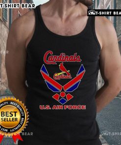 Men's tank top featuring the US Air Force logo and St. Louis Cardinals design for fans and sports enthusiasts.