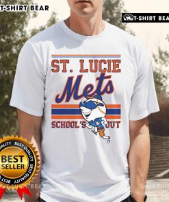 Top St. Lucie Mets Schools Out T-Shirt featuring vibrant team colors and logo, perfect for summer baseball fans.