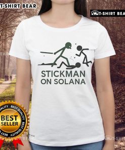 Stylish ladies tee featuring Top Stickman design on Solana, perfect for casual wear and crypto enthusiasts.