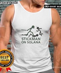 Top Stickman on Solana tank top design featuring a colorful graphic and trendy streetwear style for cryptocurrency enthusiasts.