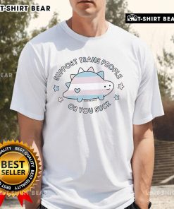 Top Support Trans People Or You Suck Sugar And Sloth T-Shirt design featuring vibrant colors and bold text promoting inclusivity.