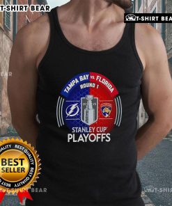 Top Tampa Bay Lightning vs Florida Panthers 2025 Stanley Cup Playoffs hockey tank top featuring team logos and vibrant colors.