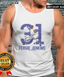 Top Team brown Fergie Jenkins Baseball Hall of Fame member signature tank top, perfect for baseball fans and collectors.