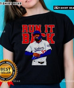 Top Teoscar Hernandez Run It Back Los Angeles Baseball Ladies Tee featuring vibrant design and comfortable fit for fans.