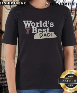 Top Texas Tech Red Raiders World's Best Dad ladies tee featuring team colors and logo, perfect gift for proud dads.