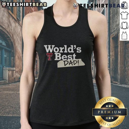 Top Texas Tech Red Raiders World's Best Dad Tank Top featuring team colors and logo, perfect for proud fathers.