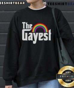 Top The Gayest Rainbow LGBT Sweatshirt featuring vibrant colors and a stylish design, perfect for pride events and casual wear.