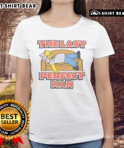 Alt Text: Top The Simpsons Homer The Last Perfect Ladies Tee featuring colorful graphic design and comfortable fit.