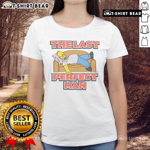 Alt Text: Top The Simpsons Homer The Last Perfect Ladies Tee featuring colorful graphic design and comfortable fit.