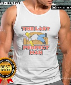 Homer Simpson wearing the Last Perfect Tank Top from The Simpsons, showcasing a vibrant design and playful style.