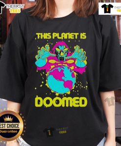 Top This Planet is Doomed Thumbs Ladies Tee featuring a playful graphic design on a stylish women's t-shirt.