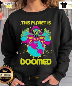 Top This Planet Is Doomed Thumbs Sweatshirt featuring a graphic design, perfect for eco-conscious fashion enthusiasts.