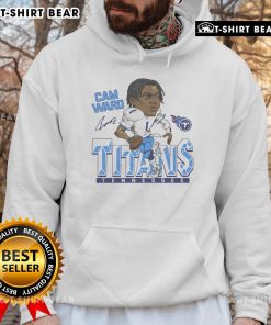 Alt Text: Top Titans Cam Ward Signature Hoodie featuring bold logo and stylish design for fans and collectors.