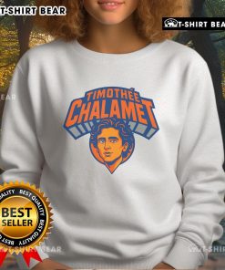 Timothe Chalamet in New York wearing a stylish sweatshirt, showcasing his trendy fashion sense as a top actor.