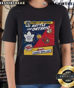 Top Toronto Maple Leafs vs Ottawa Senators 2025 Stanley Cup Playoffs Rivalry comic pop ladies tee featuring vibrant graphics.