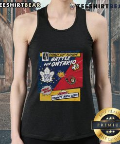 Top Toronto Maple Leafs vs Ottawa Senators 2025 Stanley Cup Playoffs rivalry comic pop tank top featuring team logos.