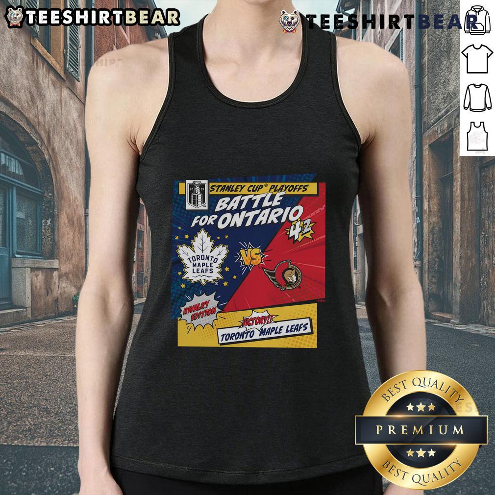 Top Toronto Maple Leafs Vs Ottawa Senators 2025 Stanley Cup Playoffs Rivalry Comic Pop Tank Top Top Toronto Maple Leafs vs Ottawa Senators 2025 Stanley Cup Playoffs rivalry comic pop tank top featuring team logos.