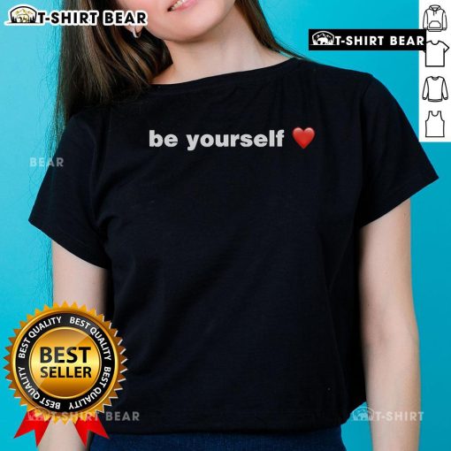 Top Trey Makai Be Yourself Heart Ladies Tee featuring a stylish heart design, perfect for casual wear and self-expression.