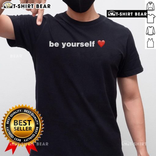 Top Trey Makai Be Yourself Heart T-Shirt featuring a colorful heart design on a soft fabric, perfect for casual wear.