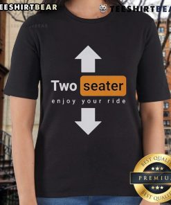 Top Two Seater Enjoy Your Ride logo on a stylish ladies tee, perfect for casual outings and trendy fashion.
