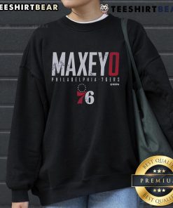 Tyrese Maxey Philadelphia 76ers sweatshirt featuring team colors and logo, perfect for fans and casual wear.
