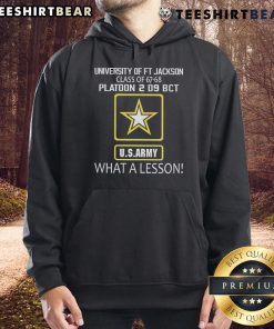 Class of '67-'68 Platoon 2 D9 BCT US Army hoodie from Top University of Ft Jackson, showcasing military pride and heritage.