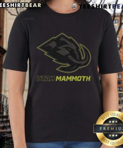 Alt Text: Top Utah Mammoth Highlight Reel Ladies Tee featuring vibrant graphics and comfortable fit for fans and athletes.
